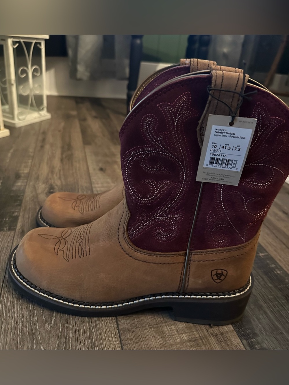 Ariat Fatbaby Heritage Women Western Boot 10B Burgundy Tan Cowgirl Boot 10026116